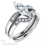 Marquise Cut Forever One Moissanite Engagement Ring #GTJ1033-marquise-fb-w 6 Marquise Cut Forever Brilliant Moissanite Engagement Ring #GTJ1033-marquise-fb-w
