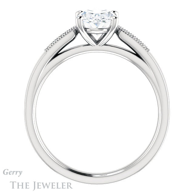 Oval Shaped Forever One Moissanite Engagement Ring #GTJ1033-oval-fo-w