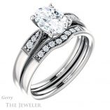 Oval Shaped Forever One Moissanite Engagement Ring #GTJ1033-oval-fo-w