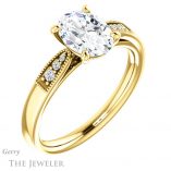 Oval Shaped Forever One Moissanite Engagement Ring #GTJ1033-oval-fo-y 4 Oval Shaped Forever One Moissanite Engagement Ring #GTJ1033-oval-fo-y