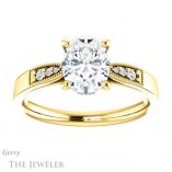 Oval Shaped Forever One Moissanite Engagement Ring #GTJ1033-oval-fo-y 1 Oval Shaped Forever One Moissanite Engagement Ring #GTJ1033-oval-fo-y