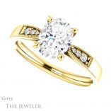 Oval Shaped Forever One Moissanite Engagement Ring #GTJ1033-oval-fo-y 5 Oval Shaped Forever One Moissanite Engagement Ring #GTJ1033-oval-fo-y