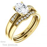 Oval Shaped Forever One Moissanite Engagement Ring #GTJ1033-oval-fo-y 6 Oval Shaped Forever One Moissanite Engagement Ring #GTJ1033-oval-fo-y