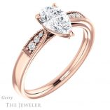 Pear Shaped Forever One Moissanite Engagement Ring #GTJ1033-pear-fb-r 4 Pear Shaped Forever Brilliant Moissanite Engagement Ring #GTJ1033-pear-fb-r