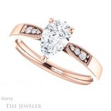 Pear Shaped Forever One Moissanite Engagement Ring #GTJ1033-pear-fb-r 5 Pear Shaped Forever Brilliant Moissanite Engagement Ring #GTJ1033-pear-fb-r