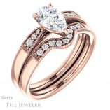 Pear Shaped Forever One Moissanite Engagement Ring #GTJ1033-pear-fb-r 6 Pear Shaped Forever Brilliant Moissanite Engagement Ring #GTJ1033-pear-fb-r