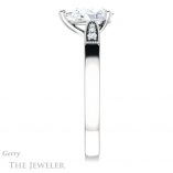 Pear Shaped Forever One Moissanite Engagement Ring #GTJ1033-pear-fb-w 3 Pear Shaped Forever Brilliant Moissanite Engagement Ring #GTJ1033-pear-fb-w