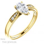 Pear Shaped Forever Brilliant Moissanite Engagement Ring #GTJ1033-pear-fb-y