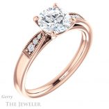 Round Cut Forever One Moissanite Engagement Ring #GTJ1033-round-fo-r