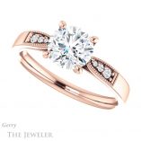 Round Cut Forever One Moissanite Engagement Ring #GTJ1033-round-fo-r