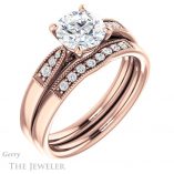 Round Cut Forever One Moissanite Engagement Ring #GTJ1033-round-fo-r