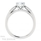 Round Cut Forever One Moissanite Engagement Ring #GTJ1033-round-fo-w