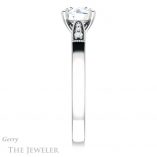 Round Cut Forever One Moissanite Engagement Ring #GTJ1033-round-fo-w