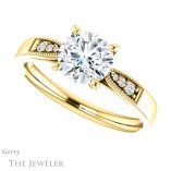 Round Cut Forever One Moissanite Engagement Ring #GTJ1033-round-fo-y 5 Round Cut Forever One Moissanite Engagement Ring #GTJ1033-round-fo-y