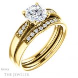Round Cut Forever One Moissanite Engagement Ring #GTJ1033-round-fo-y 6 Round Cut Forever One Moissanite Engagement Ring #GTJ1033-round-fo-y