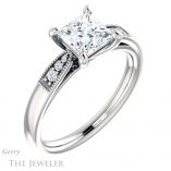 Princess Cut Forever One Moissanite Engagement Ring #GTJ1033-square-fo-w 4 Princess Cut Forever One Moissanite Engagement Ring #GTJ1033-square-fo-w