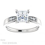 Princess Cut Forever One Moissanite Engagement Ring #GTJ1033-square-fo-w 1 Vintage Princess Cut Ring Design