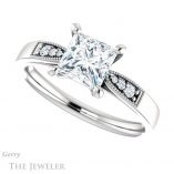 Princess Cut Forever One Moissanite Engagement Ring #GTJ1033-square-fo-w 5 Princess Cut Forever One Moissanite Engagement Ring #GTJ1033-square-fo-w