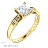 Princess Cut Forever One Moissanite Engagement Ring #GTJ1033-square-fo-y 4 Princess Cut Forever One Moissanite Engagement Ring #GTJ1033-square-fo-y