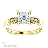 Princess Cut Forever One Moissanite Engagement Ring #GTJ1033-square-fo-y 1 Princess Cut Forever One Moissanite Engagement Ring #GTJ1033-square-fo-y