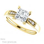 Princess Cut Forever One Moissanite Engagement Ring #GTJ1033-square-fo-y 5 Princess Cut Forever One Moissanite Engagement Ring #GTJ1033-square-fo-y
