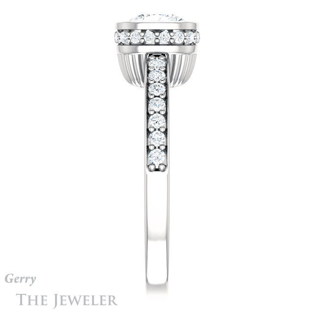 Cushion Cut Forever One Moissanite Engagement Ring #GTJ1034-cushion-fo-w