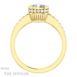 Cushion Cut Forever One Moissanite Engagement Ring #GTJ1034-cushion-fo-y