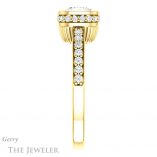 Cushion Cut Forever One Moissanite Engagement Ring #GTJ1034-cushion-fo-y