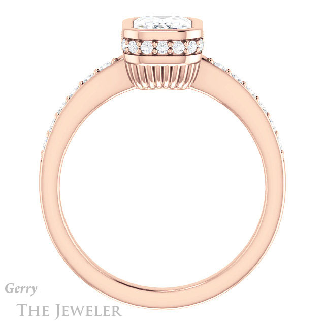 Emerald Cut Forever Brilliant Moissanite Engagement Ring #GTJ1034-emerald-fb-r
