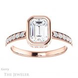 Emerald Cut Forever Brilliant Moissanite Engagement Ring #GTJ1034-emerald-fb-r