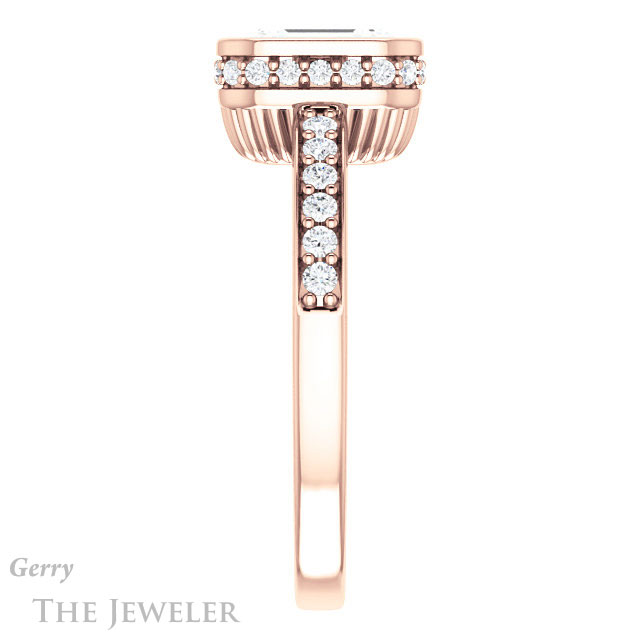 Emerald Cut Forever Brilliant Moissanite Engagement Ring #GTJ1034-emerald-fb-r