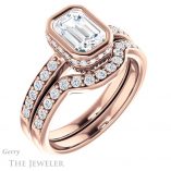 Emerald Cut Forever Brilliant Moissanite Engagement Ring #GTJ1034-emerald-fb-r