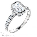 Emerald Cut Forever Brilliant Moissanite Engagement Ring #GTJ1034-emerald-fb-w