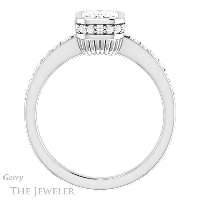 Emerald Cut Forever Brilliant Moissanite Engagement Ring #GTJ1034-emerald-fb-w