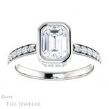 Emerald Cut Forever Brilliant Moissanite Engagement Ring #GTJ1034-emerald-fb-w