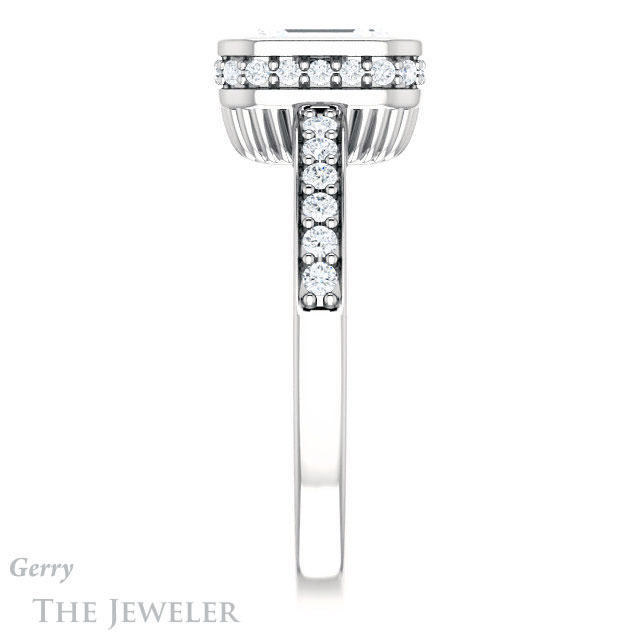Emerald Cut Forever Brilliant Moissanite Engagement Ring #GTJ1034-emerald-fb-w