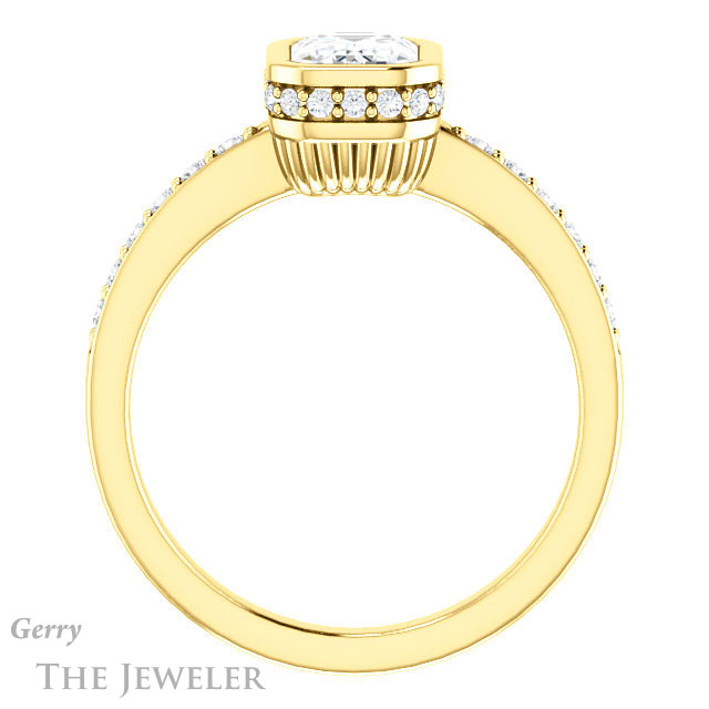 Emerald Cut Forever Brilliant Moissanite Engagement Ring #GTJ1034-emerald-fb-y