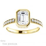 Emerald Cut Forever Brilliant Moissanite Engagement Ring #GTJ1034-emerald-fb-y