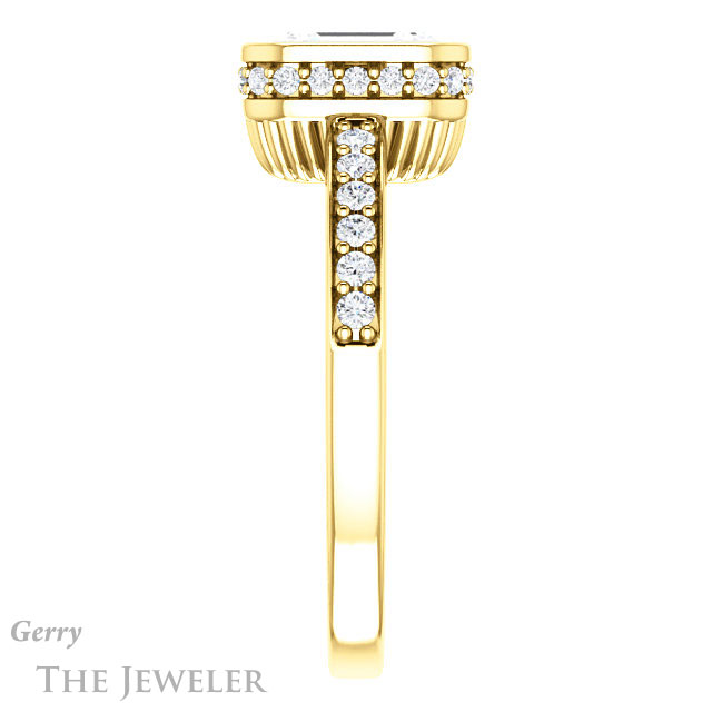 Emerald Cut Forever Brilliant Moissanite Engagement Ring #GTJ1034-emerald-fb-y