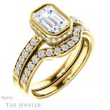 Emerald Cut Forever Brilliant Moissanite Engagement Ring #GTJ1034-emerald-fb-y