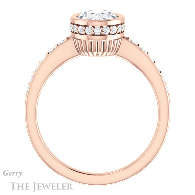Oval Shaped Forever One Moissanite Engagement Ring #GTJ1034-oval-fo-r
