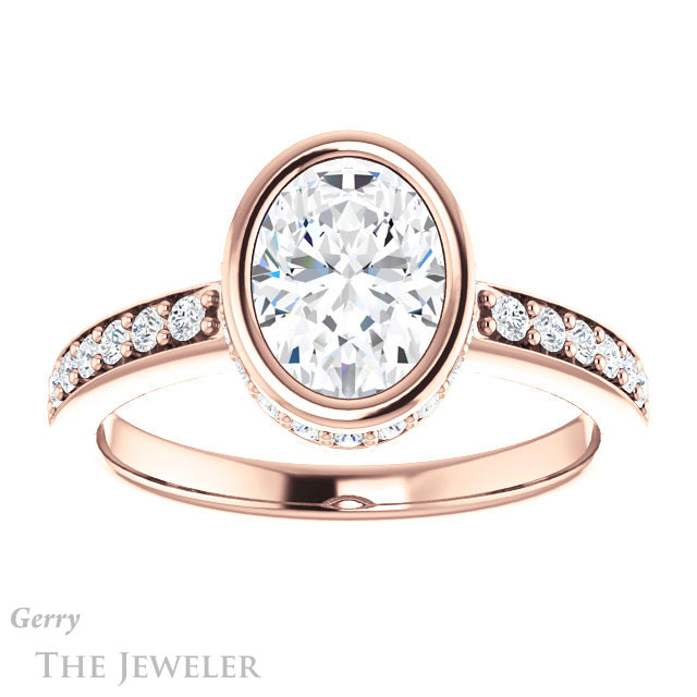 Oval Shaped Forever One Moissanite Engagement Ring #GTJ1034-oval-fo-r