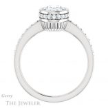 Oval Shaped Forever One Moissanite Engagement Ring #GTJ1034-oval-fo-w