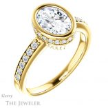Oval Shaped Forever One Moissanite Engagement Ring #GTJ1034-oval-fo-y 4 Oval Shaped Forever One Moissanite Engagement Ring #GTJ1034-oval-fo-y