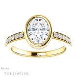 Oval Shaped Forever One Moissanite Engagement Ring #GTJ1034-oval-fo-y 1 Oval Shaped Forever One Moissanite Engagement Ring #GTJ1034-oval-fo-y