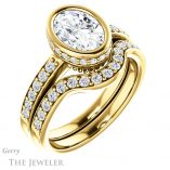 Oval Shaped Forever One Moissanite Engagement Ring #GTJ1034-oval-fo-y 6 Oval Shaped Forever One Moissanite Engagement Ring #GTJ1034-oval-fo-y