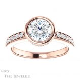 Round Cut Forever One Moissanite Engagement Ring #GTJ1034-round-fo-r 1 Round Cut Forever One Moissanite Engagement Ring #GTJ1034-round-fo-r