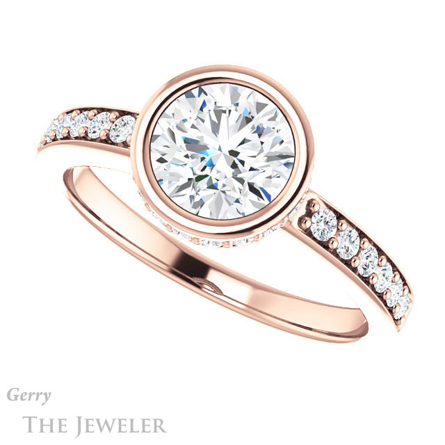 Round Cut Forever One Moissanite Engagement Ring #GTJ1034-round-fo-r 5 Round Cut Forever One Moissanite Engagement Ring #GTJ1034-round-fo-r