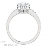 Round Cut Forever One Moissanite Engagement Ring #GTJ1034-round-fo-w