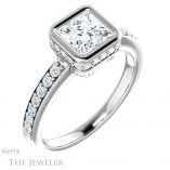 Princess Cut Forever One Moissanite Engagement Ring #GTJ1034-square-fo-w